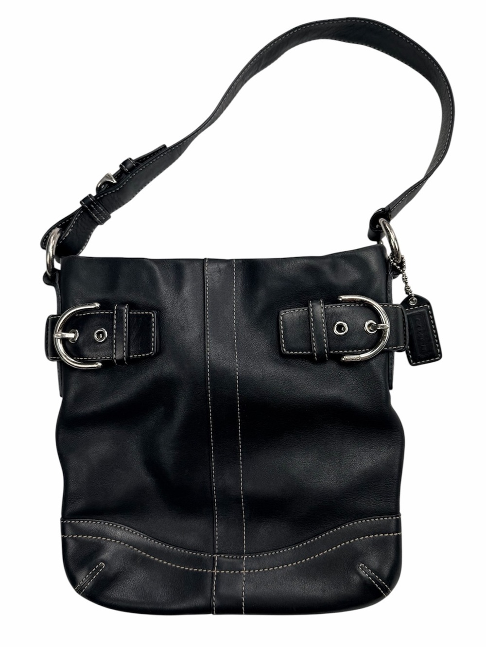 Coach 1453 Soho Buckle Hobo Shoulder Bag Black Leather Y2K Era